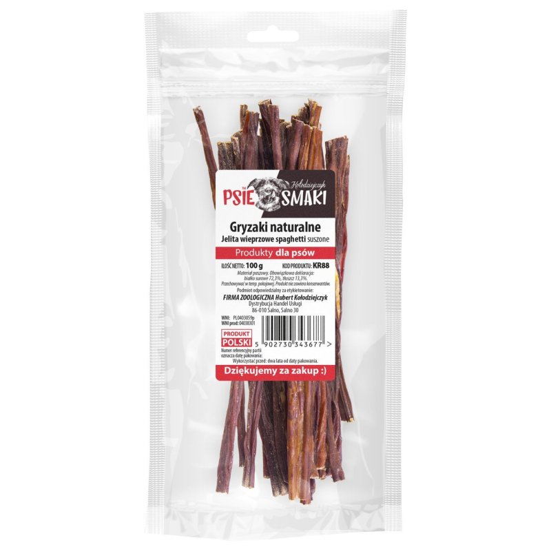 Jelita Wieprzowe suszone z tłuszczem Spaghetti 100g