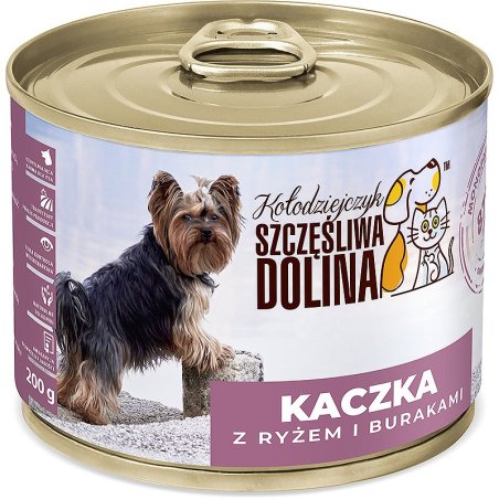 Szczęśliwa Dolina Kaczka z ryżem i burakami 87% 200g karma mokra