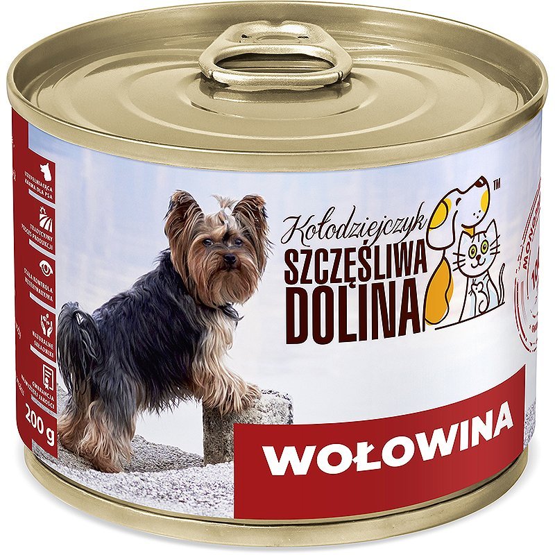 Szczęśliwa Dolina Wołowina 100% 200g karma mokra