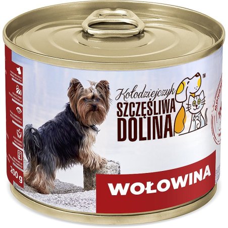Szczęśliwa Dolina Wołowina 100% 200g karma mokra