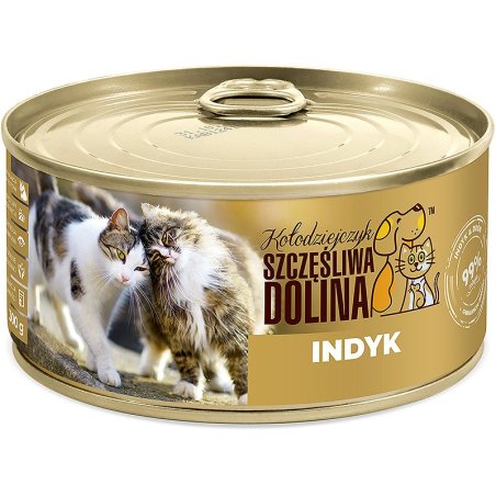 Szczęśliwa Dolina Indyk i drób 99% 300g karma mokra dla kota