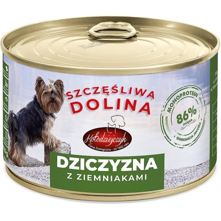 Szczęśliwa Dolina Dziczyzna z ziemniakami 86% 410g karma mokra