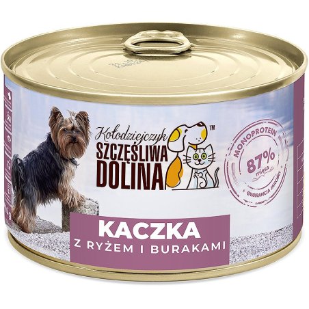 Szczęśliwa Dolina Kaczka z ryżem i burakami 87% 410g karma mokra