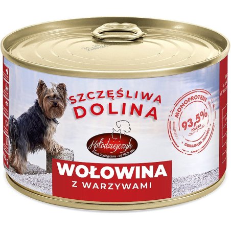 Szczęśliwa Dolina Wołowina z warzywami 93,5% 410g karma mokra