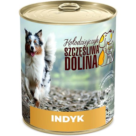 Szczęśliwa Dolina Indyk 100% 850g karma mokra