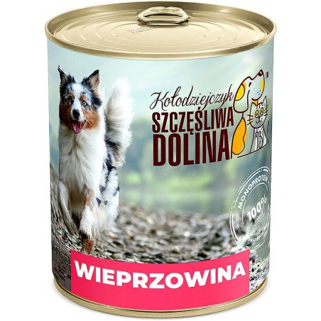 Szczęśliwa Dolina Wieprzowina 100% 850g karma mokra