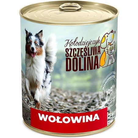 Szczęśliwa Dolina Wołowina 100% 850g karma mokra
