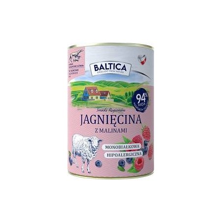 Baltica Smaki Regionów Adult Karma z jagnięciną i malinami dla psa 400g