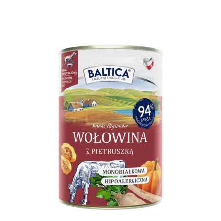 Baltica Smaki Regionów monoproteinowa, mokra karma dla psa, wołowina z pietruszką 400g