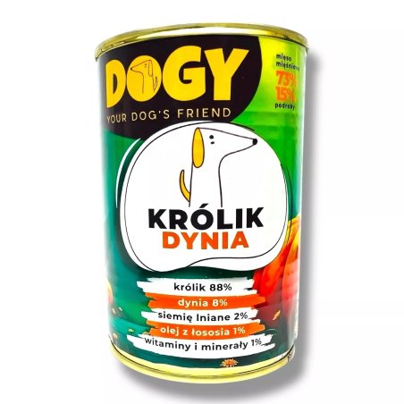 DOGY  Karma mokra Królik z Dynią 400g