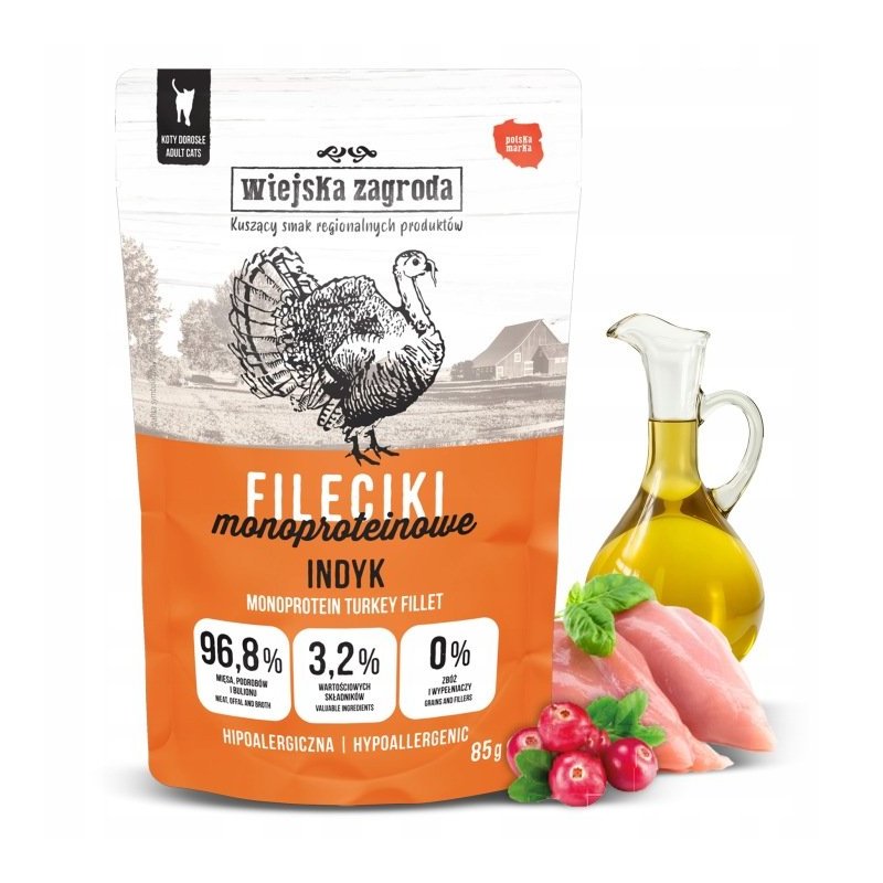 Wiejska Zagroda Fileciki Monoproteinowe Indyk 85g