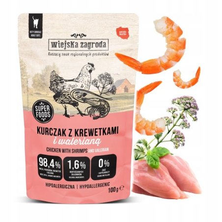 Wiejska Zagroda Kurczak z Krewetkami i walerianą 100g