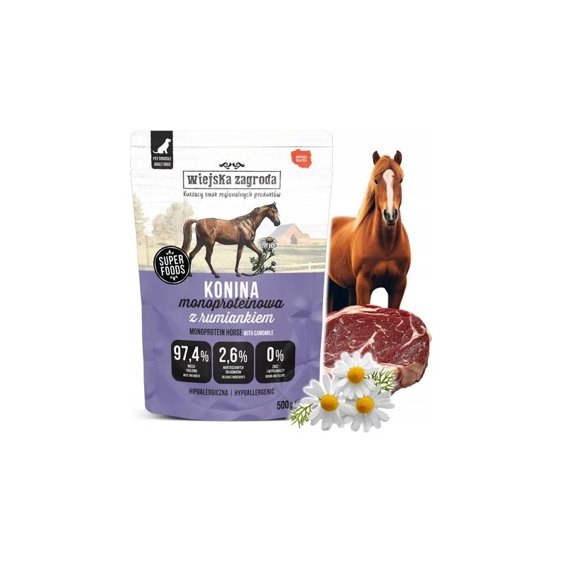 Wiejska Zagroda Monoproteinowa Konina 500 g