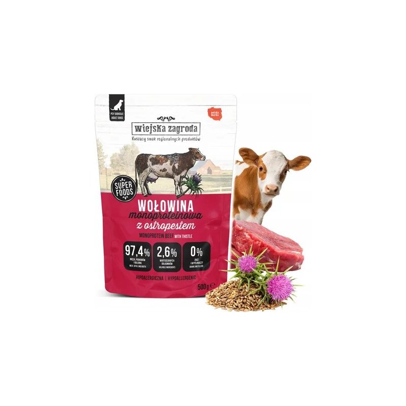 Wiejska Zagroda Monoproteinowa Wołowina 500 g