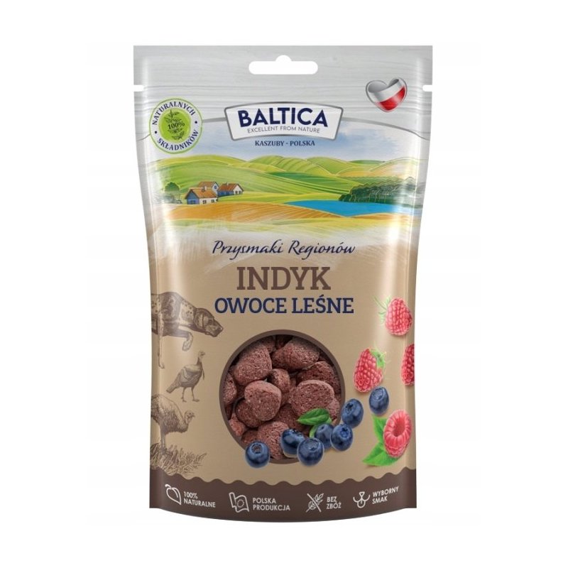Baltica Przysmaki Regionów Indyk, owoce leśne 100g