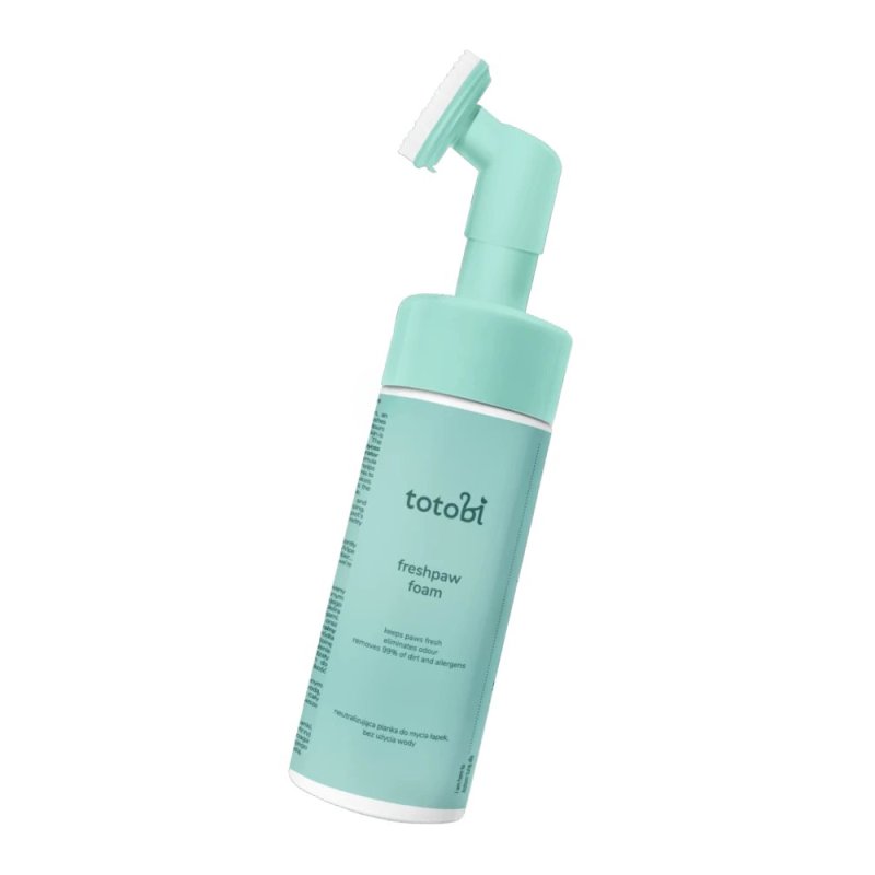 Totobi Freshpaw Foam - neutralizująca pianka do mycia łapek, bez użycia wody z silikonową szczoteczką dla psa i kota, 200 ml