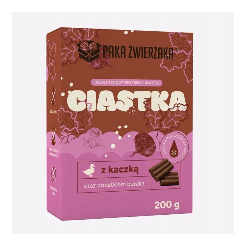 Ciastka dla psa PAKA ZWIERZAKA Kaczka z burakiem 200g