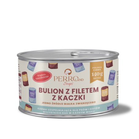 Perrro Bulion z filetem z kaczki dla psa i kota  140g