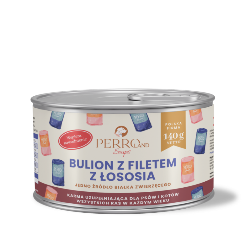 Perro Bulion z filetem z łososia dla psa i kota 140g