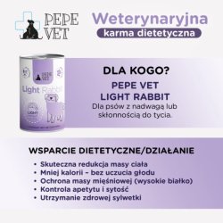 Karma mokra dla psa PEPE VET Light Rabbit (królik) 400g