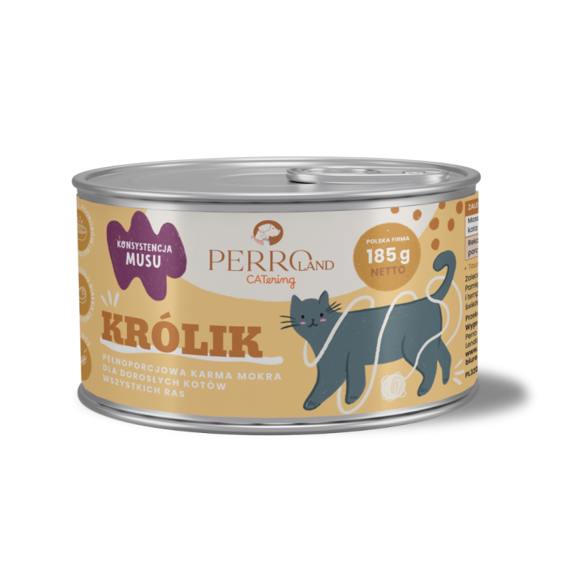 PERROland CATering  Królik – karma mokra dla kotów 185g