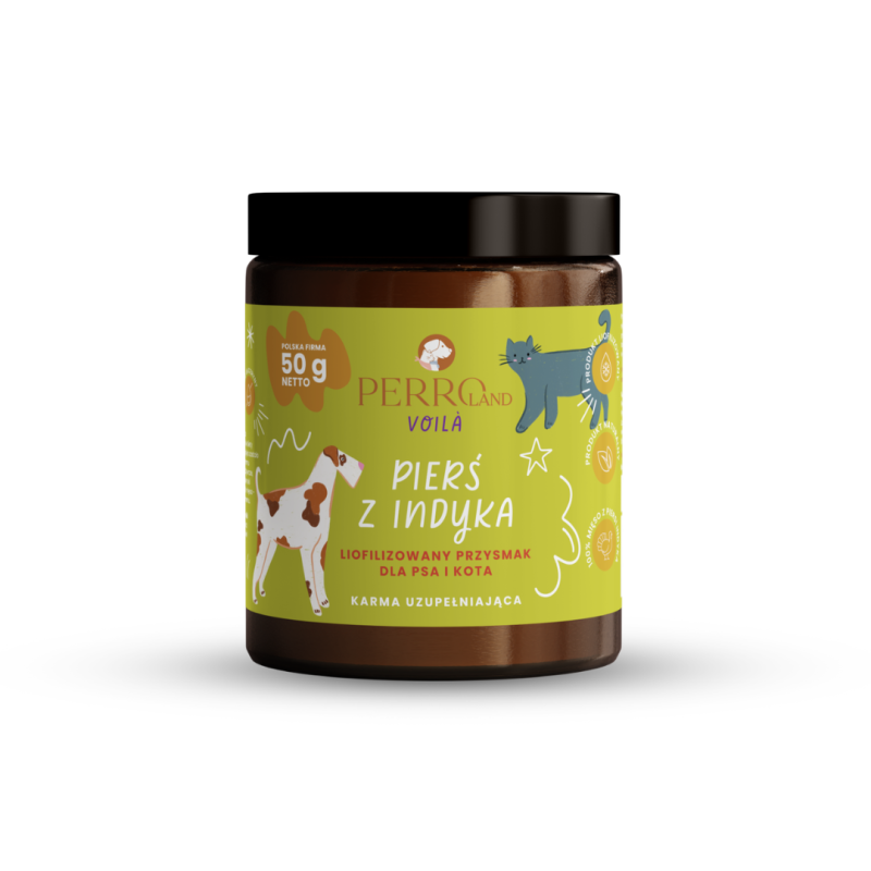 Perro Pierś z indyka liofilizowany przysmak dla psa i kota 50g