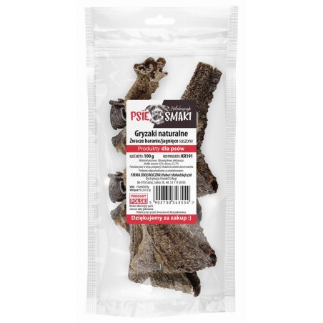 Żwacze Baranie suszone 100g | 5-10cm