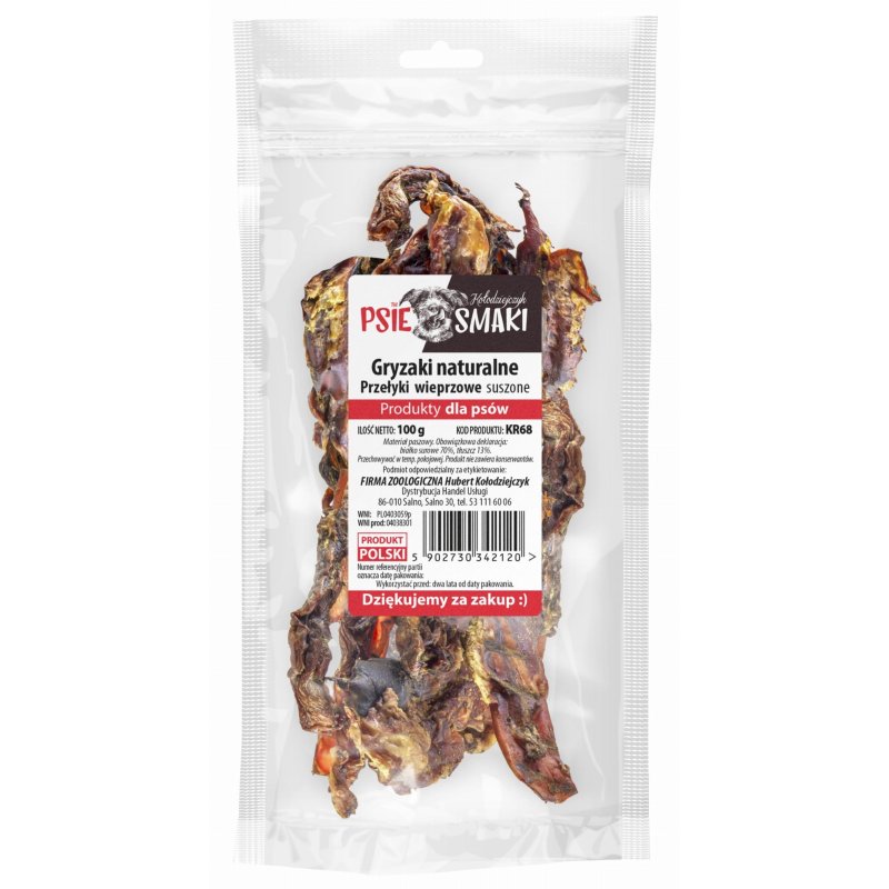Przełyki Wieprzowe suszone 100g