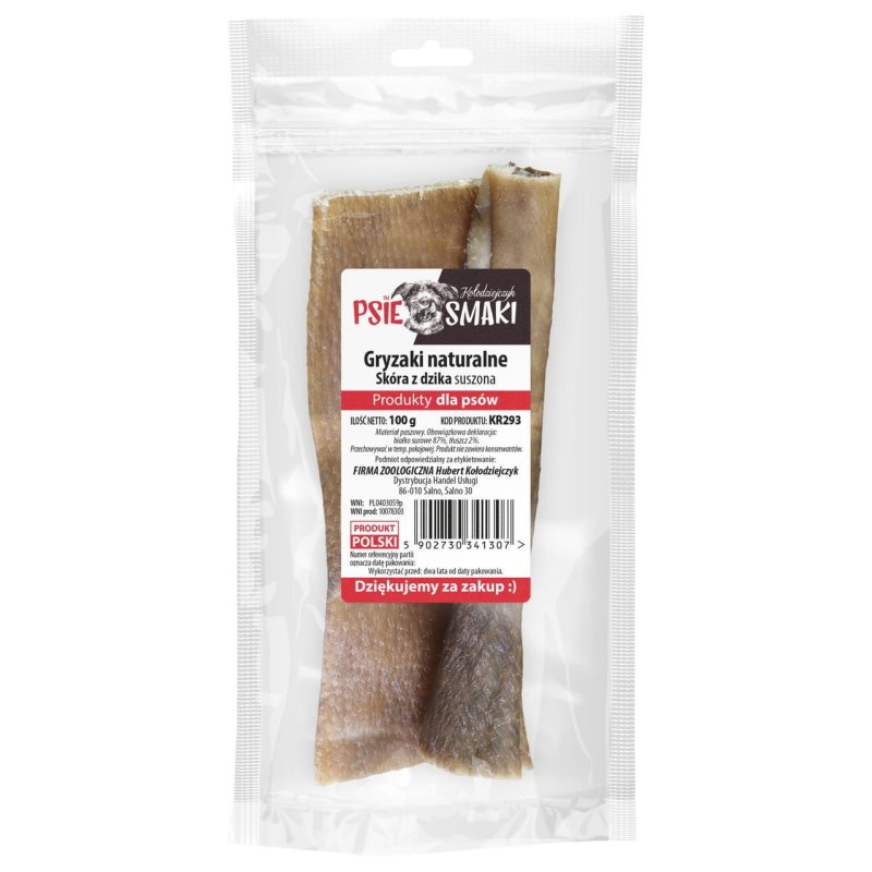 Skóra z Dzika suszona 15cm 100g