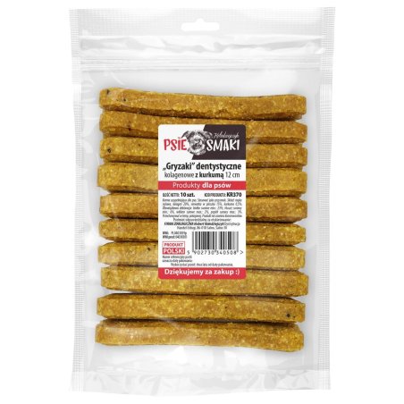 Kość Prasowana Kolagenowa 12cm z Kurkumą 10szt./op.