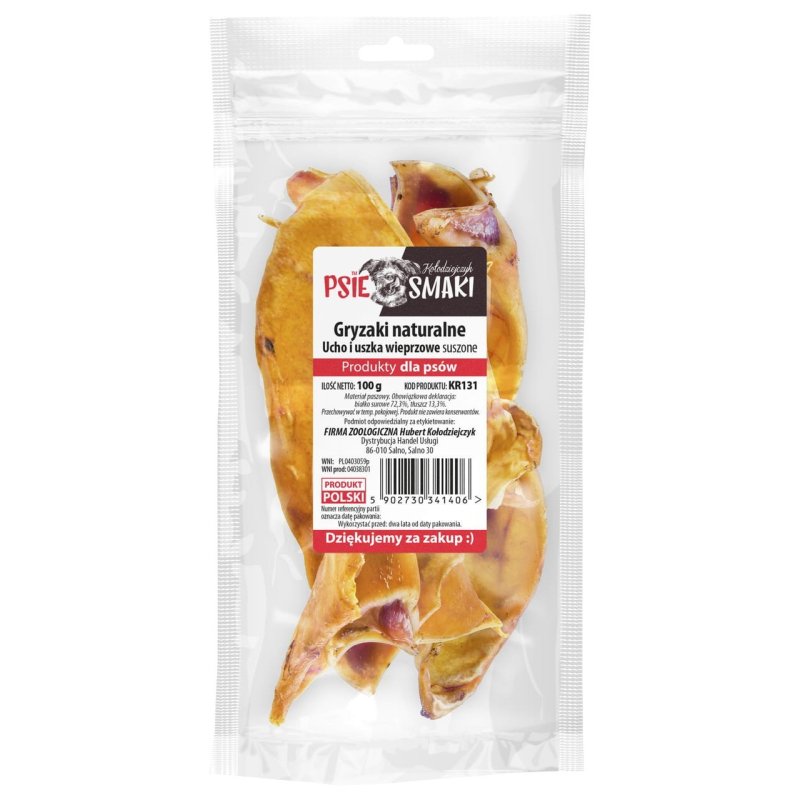 Ucho i Uszka wieprzowe suszone 100g
