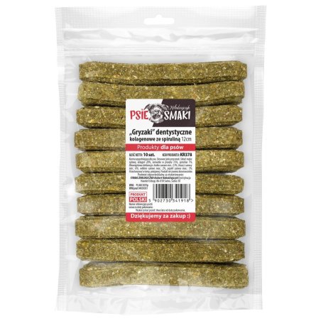 Kość Prasowana Kolagenowa 12cm ze Spiruliną 10szt./op.