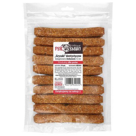 Kość Prasowana Kolagenowa 12CM z Bekonem 10SZT