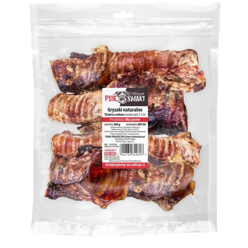 Tchawica Wołowa cięta suszona 3-5cm 500g