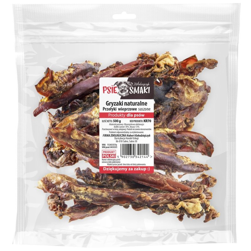Przełyki Wieprzowe suszone 500g